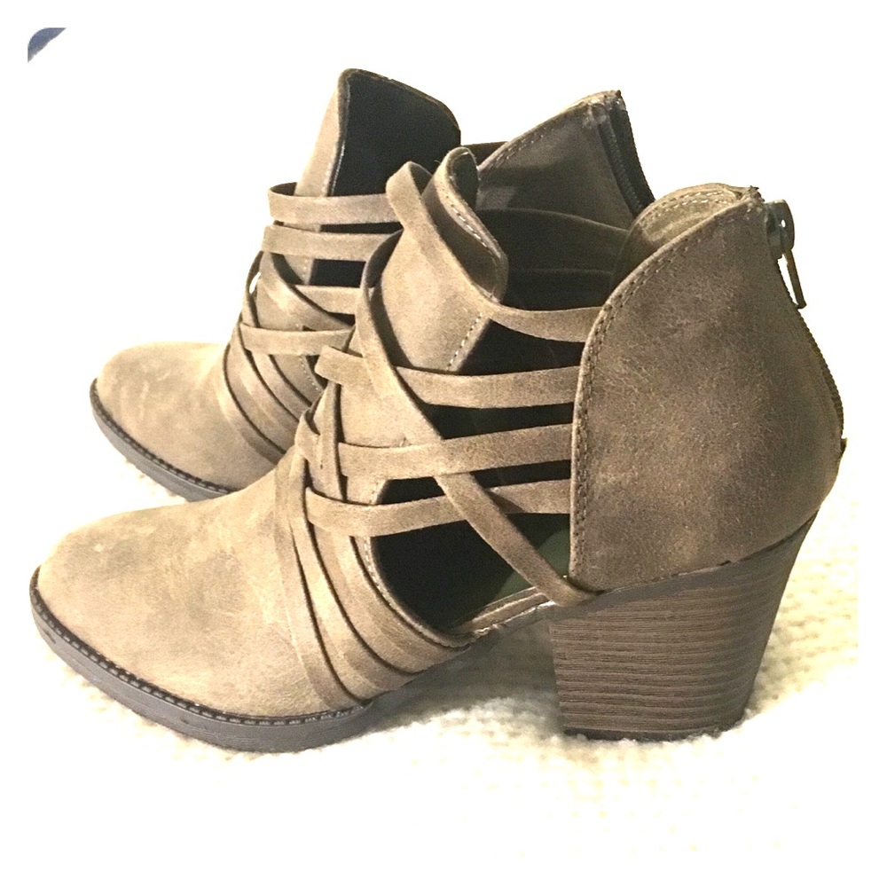 Fergalicious Brown Strappy Ankle Booties